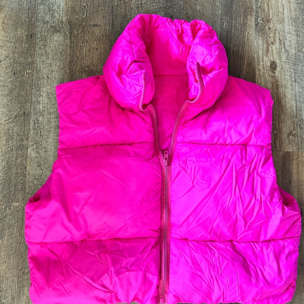 Medium Vibrant Pink Puffer Vest